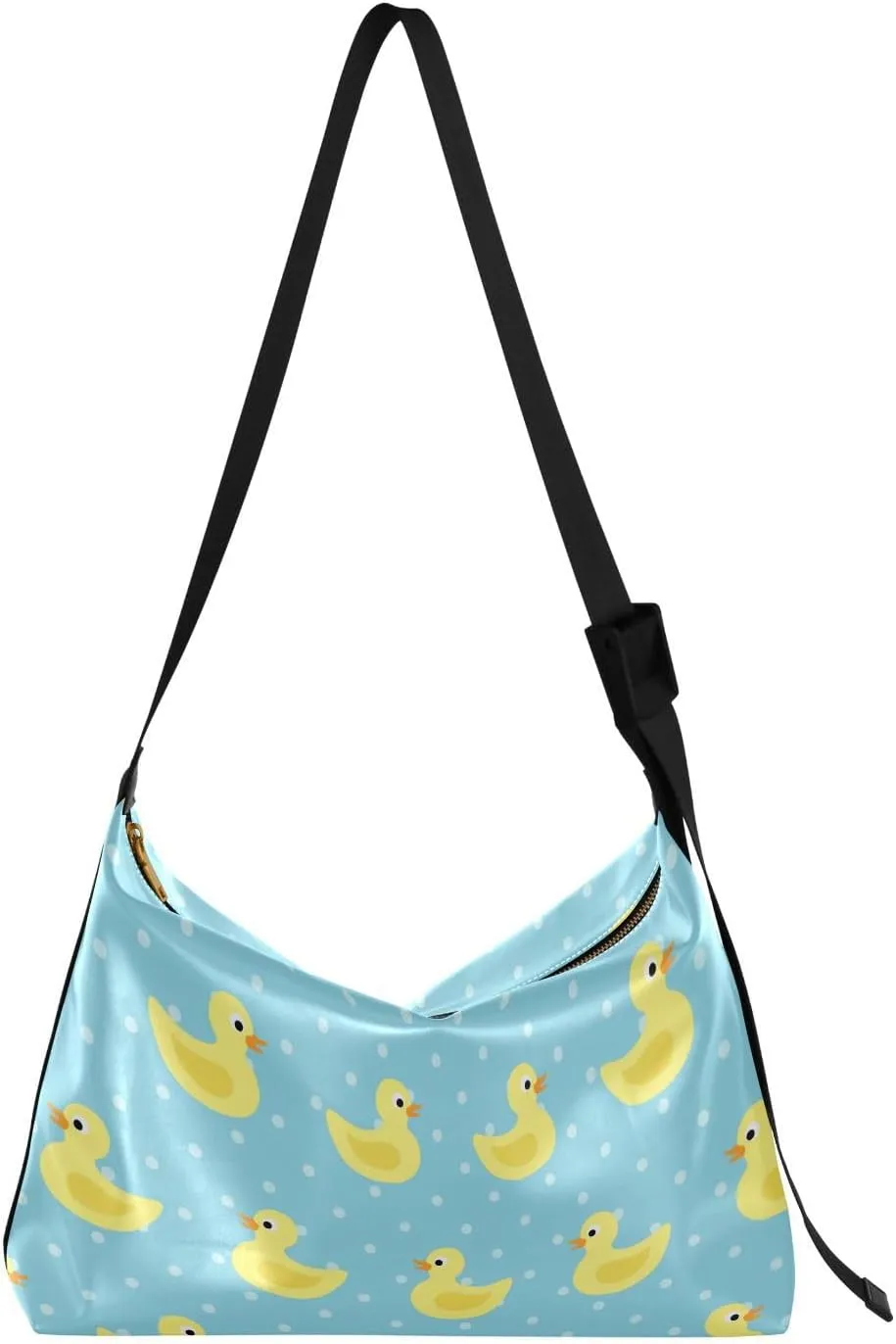 Cute Ducks Hobo Crossbody Bags for Women Leather Large Shoulder Bag Cross Body Blue Trendy Womens Tote Bags Handbag for Travel Shopping
