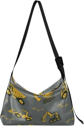 Cute Yellow Car Hobo Crossbody Bags for Women Leather Large Shoulder Bag Cross Body Trendy Womens Tote Bags Handbag for Travel Shopping