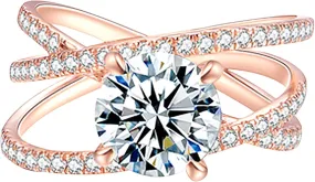 CZ Simulated Diamond Ring for Women Inlaid Zircon Rings Elegant Jewelry Proposal Ring