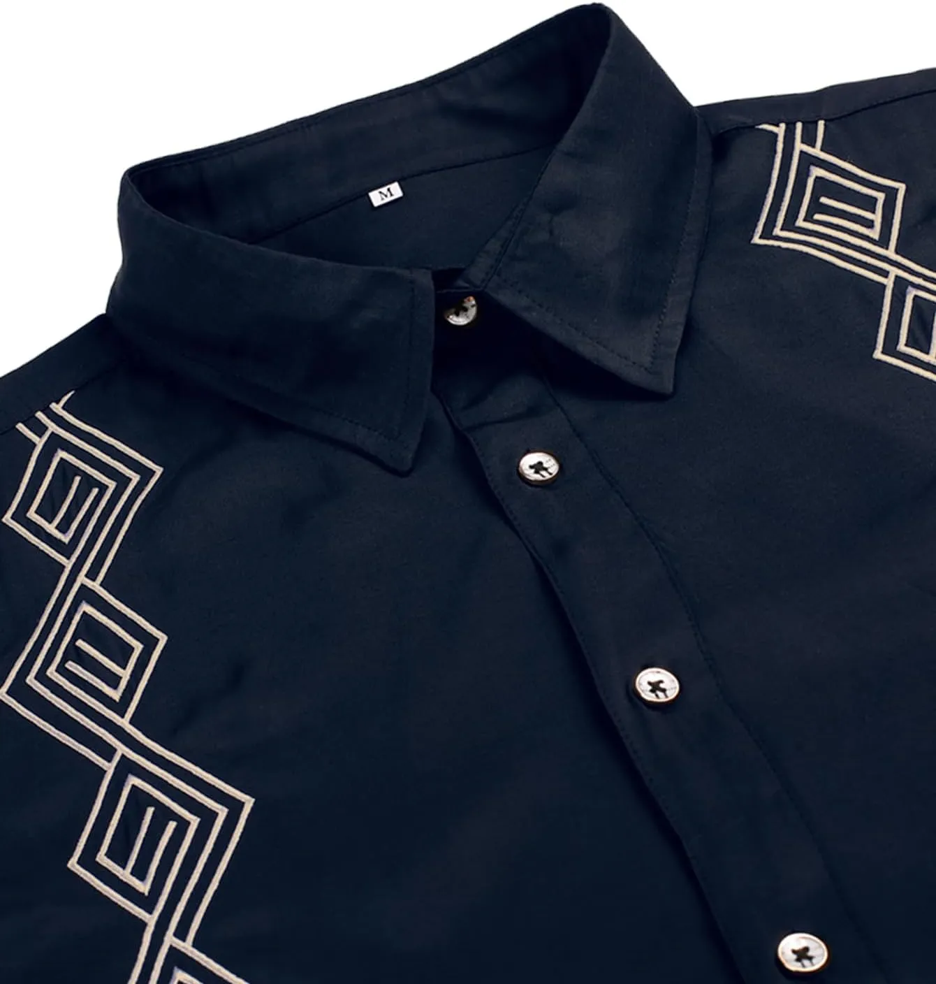 Daupanzees Men's Guayabera Cuban Shirts Short Sleeve Embroidered Shirts Beach Button Down Shirts Summer Casual Shirts Top