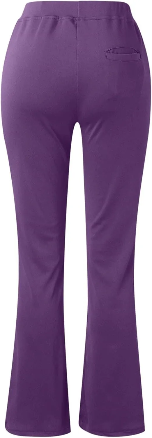 DDAPJ pyju Womens Flare Dress Pants with Pockets High Waist Work Slacks Business Casual Yoga Pants Stretch Comfy Trousers