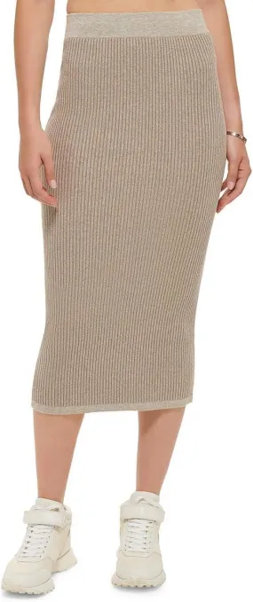 DKNY Jeans Womens Back Slit Long Pencil Skirt Tan M
