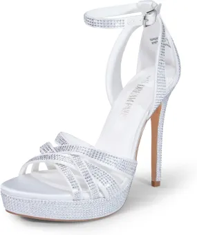 DREAM PAIRS Women's Platform Stiletto Heels Open Toe Ankle Strappy High Heels Fashion Wedding Dressy Pump Sandals Shoes