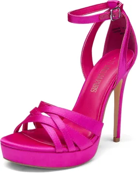 DREAM PAIRS Women's Platform Stiletto Heels Open Toe Ankle Strappy High Heels Fashion Wedding Dressy Pump Sandals Shoes
