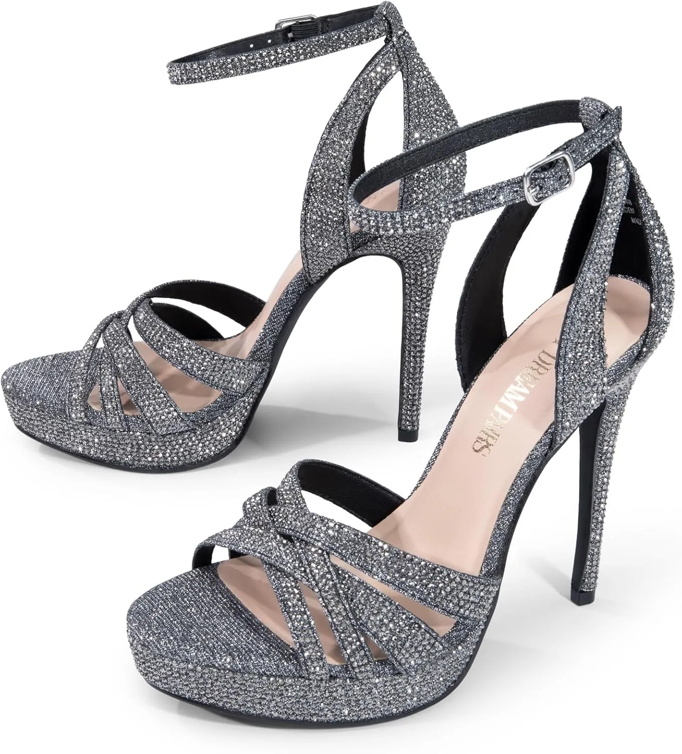 DREAM PAIRS Women's Platform Stiletto Heels Open Toe Ankle Strappy High Heels Fashion Wedding Dressy Pump Sandals Shoes
