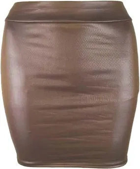 Faux Leather Mini Skirts for Women High Waisted Leather Bodycon Pencil Skirt Sexy Casual Party Night Out Clubwear