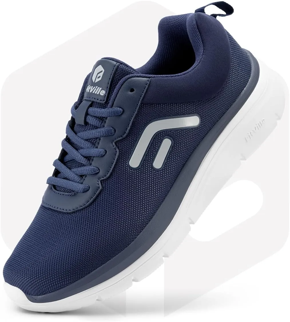 FitVille Mens Walking Shoes Wide Width Max Cushioning Mens Wide Sneakers