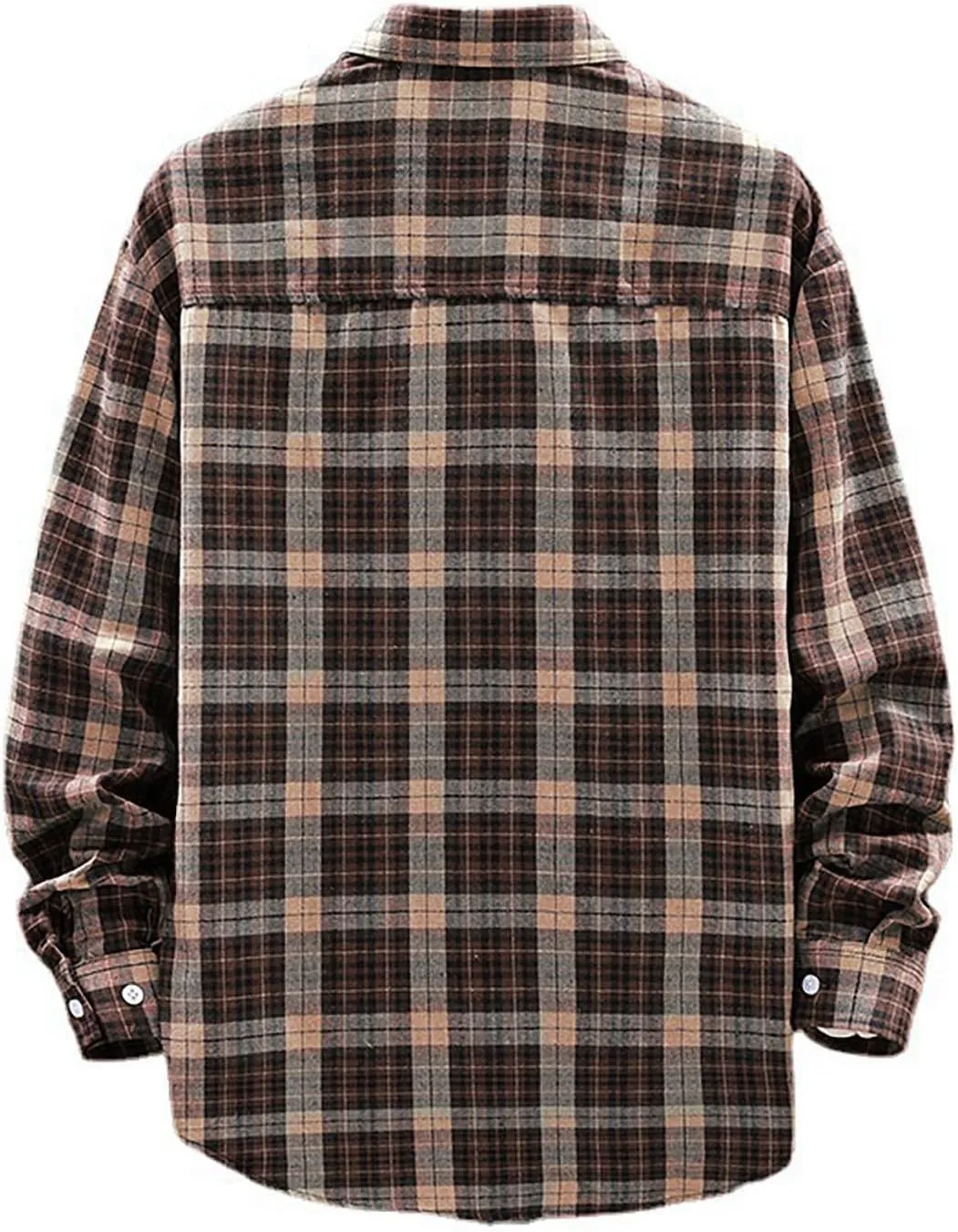 Flannel Thermal Lined Shirt Jacket for Men Shirt with Pocket Button-Down Shirt Jacket with Hood Hooded Shacket Jacket