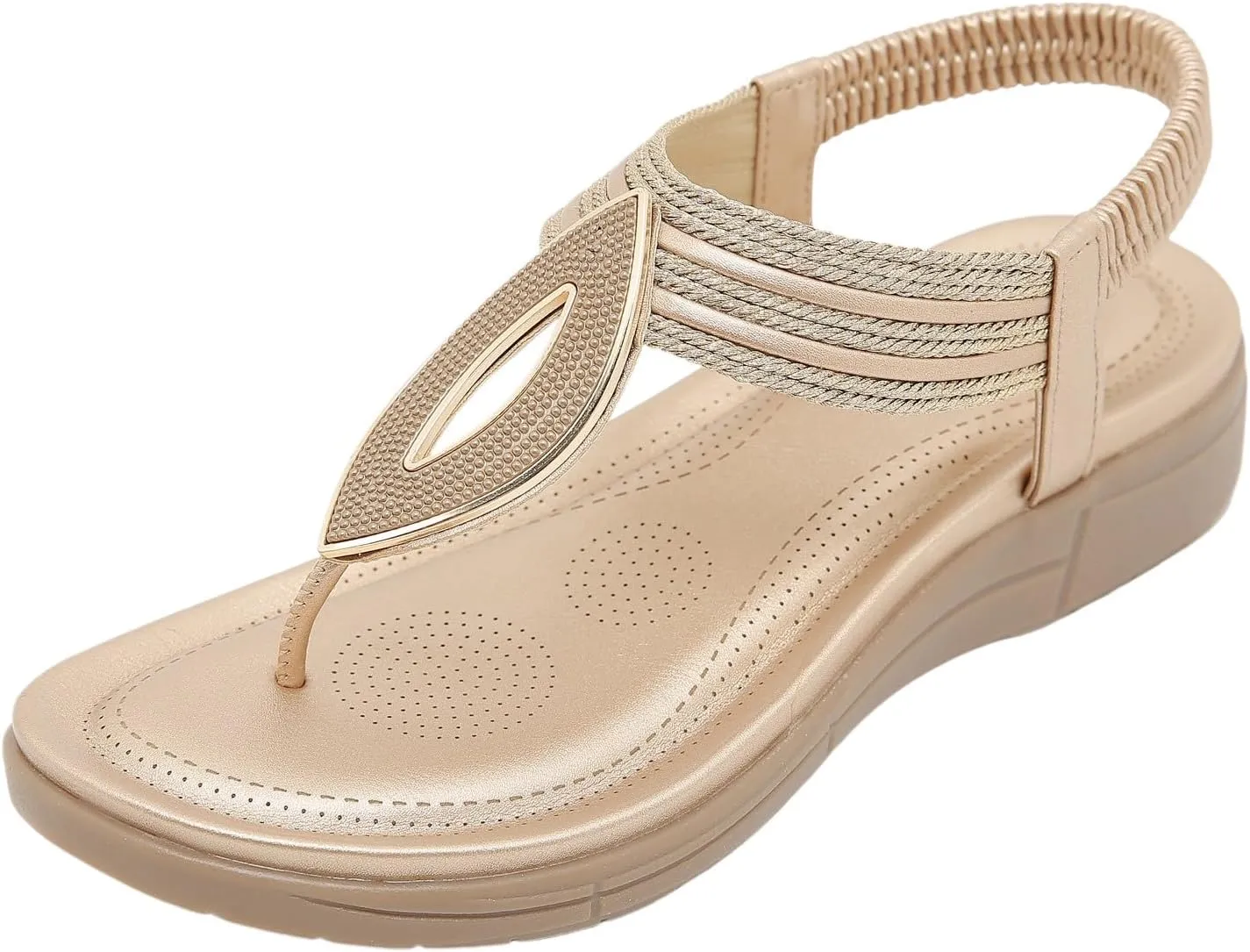Flat Sandals for Women Dressy Comfortable Summer Walking Flat Bohemian Shoes Casual Ankle Elastic Flip Flops Sandals