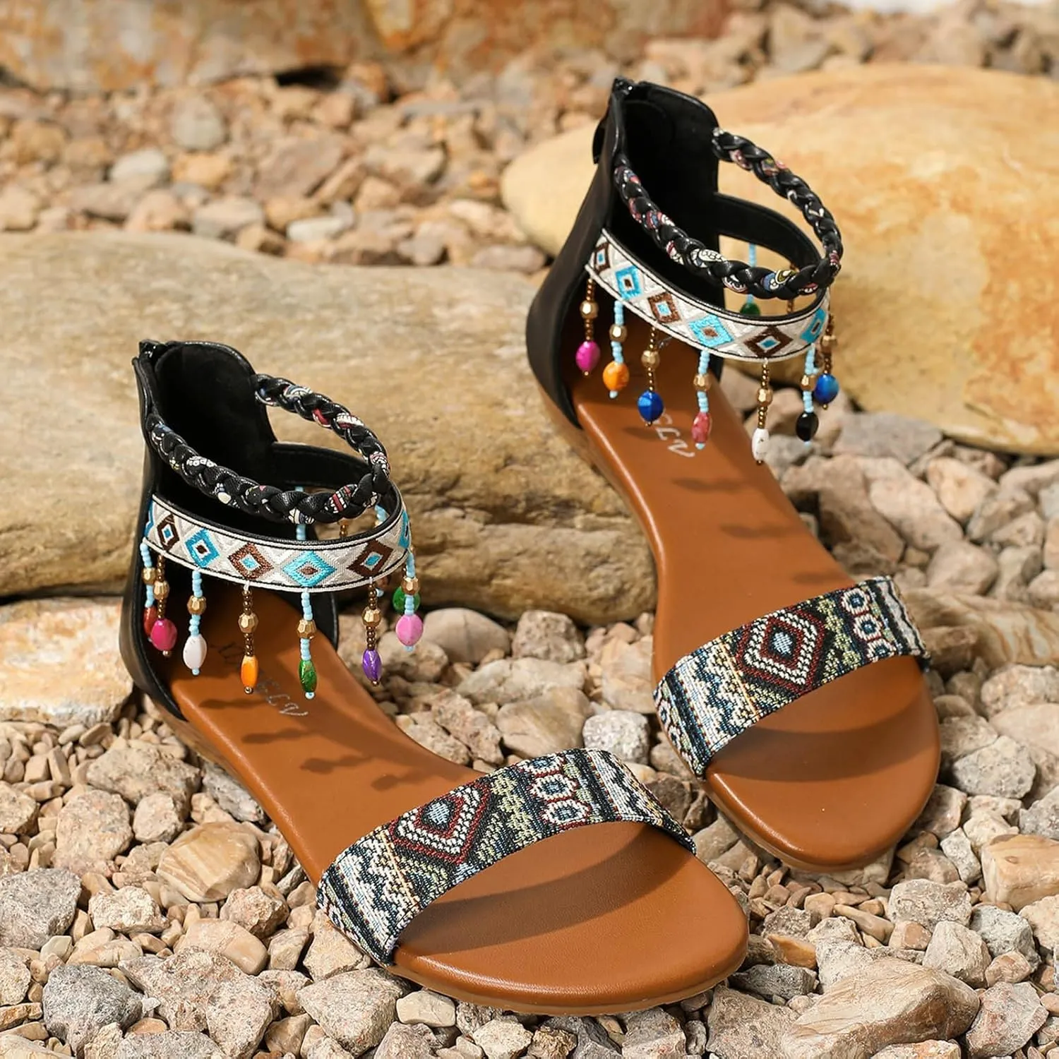 Flat Sandals for Women Dressy Women's Flat Sandals Ankle Strap Sandals Ladies Sandals Open Toe Slingback Shoes