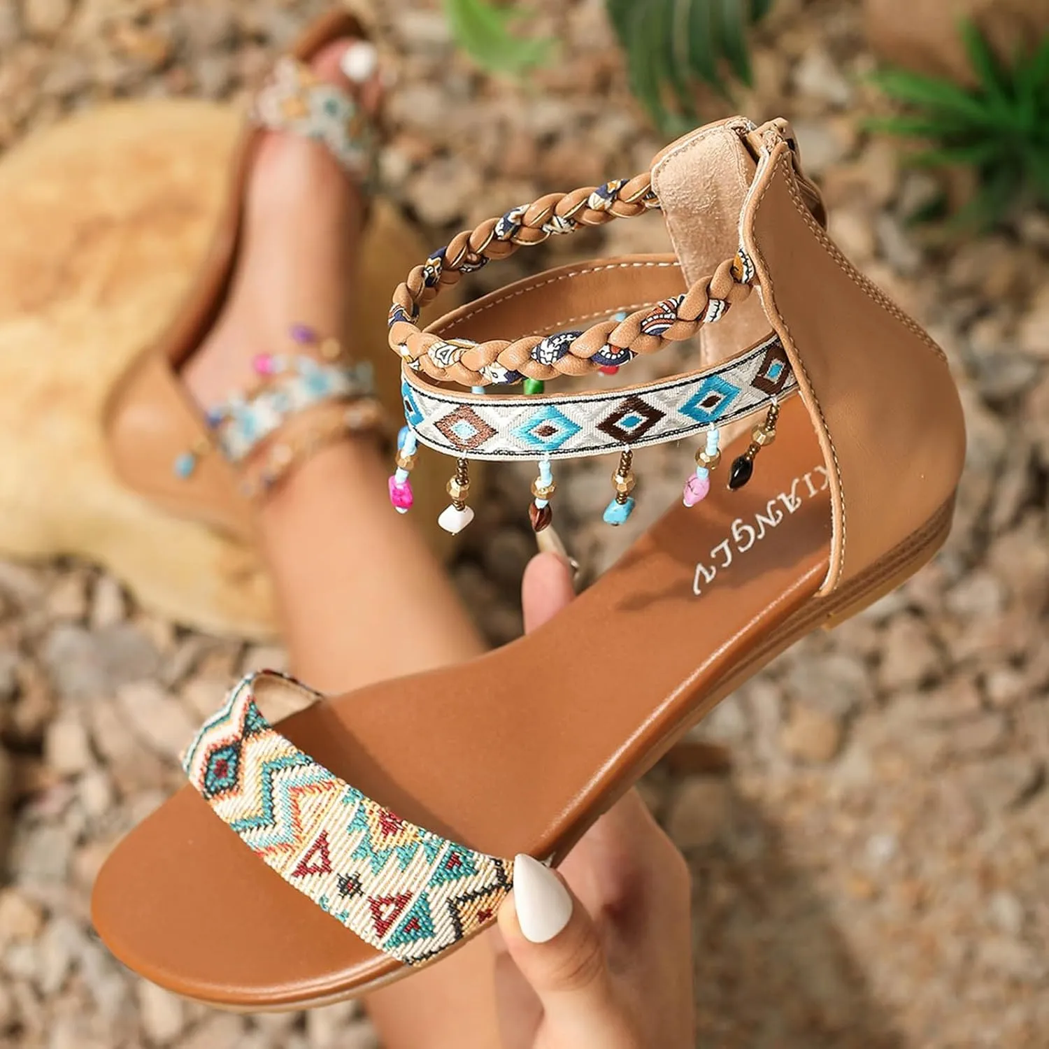 Flat Sandals for Women Dressy Women's Flat Sandals Ankle Strap Sandals Ladies Sandals Open Toe Slingback Shoes