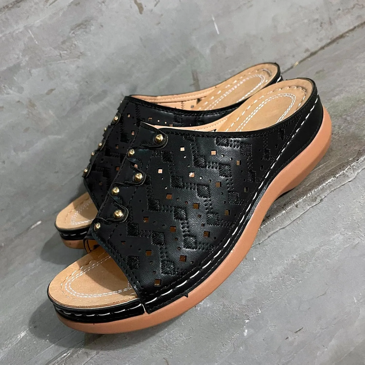 Flat Sandals for Women Summer Open Toes Shoes Walking Outdoor Womens Flat Orthopedic Sandal
