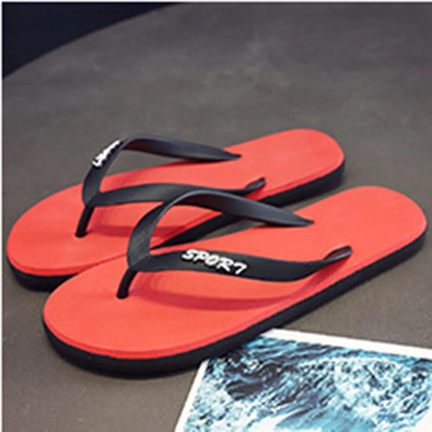 Flip Flops for Men Arch Support Men Fashionable Flat Toe Flip Flops Flat Beach Fashion Toe Sandals