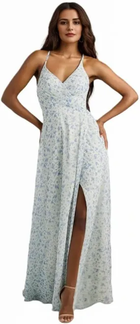 Floral Chiffon Bridesmaid Dresses for Women A Line Formal Evening Dresses HGR105