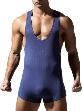 FYMNSI Men's Seamless Wrestling Singlet Athletic Supporters Leotard Bodysuit Fitness Jockstrap Jumpsuit Boxer Shapewear
