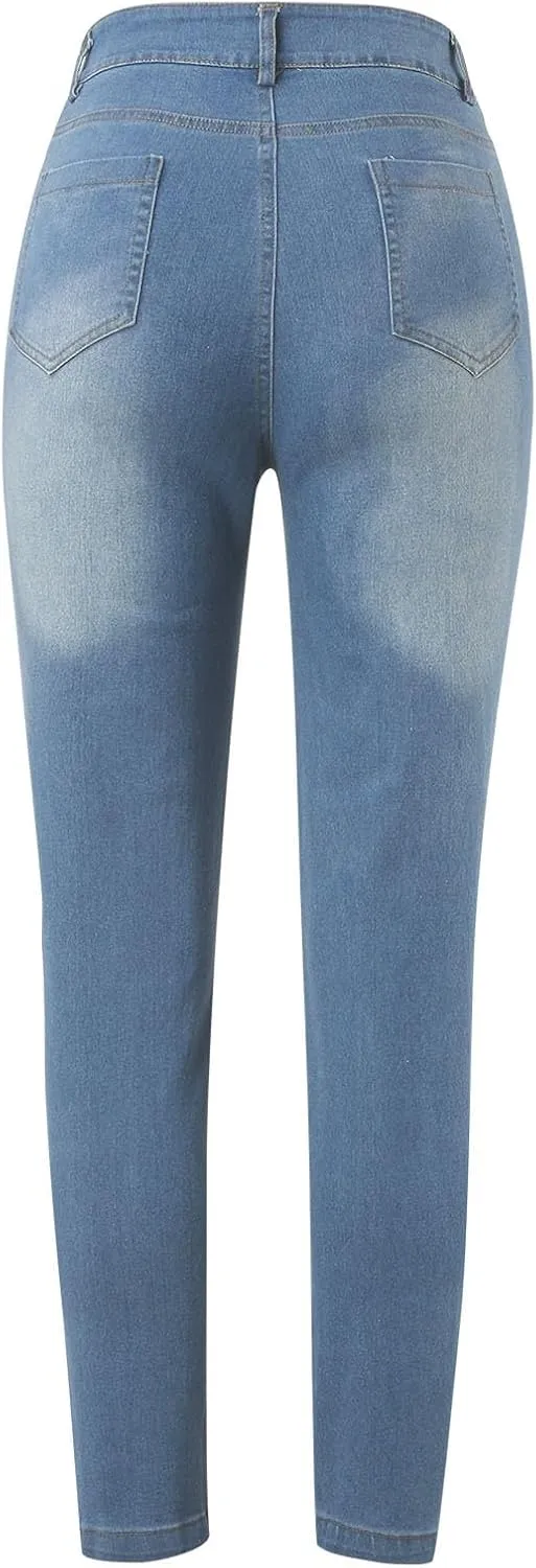 FZVYD Butt Lifting Bootcut Jeans Straight Leg Stretchy Curvy Tummy Control Trendy Denim Jeans High Waisted Slim Fit Jeans