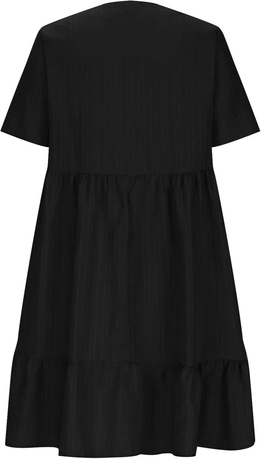 FZYLQY Womens Summer V Neck Dress 2025 Casual Short Sleeve Bohemian Mini Dress Flowy Ruffle A Line Beach Sundress for Ladies