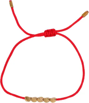 Gatuida Chic Knit Chain Bracelet Red Friendship Bead Bracelet Comfortable Wrist Jewelry