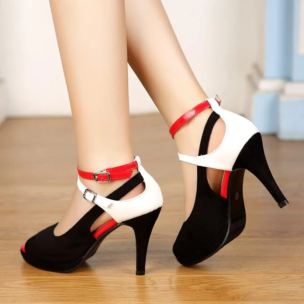 getmorebeauty Women's High Heels Shoes Ankle Straps Dress Heeled Sandals