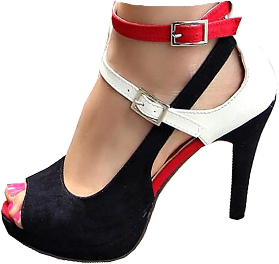 getmorebeauty Women's High Heels Shoes Ankle Straps Dress Heeled Sandals