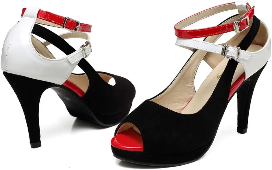 getmorebeauty Women's High Heels Shoes Ankle Straps Dress Heeled Sandals