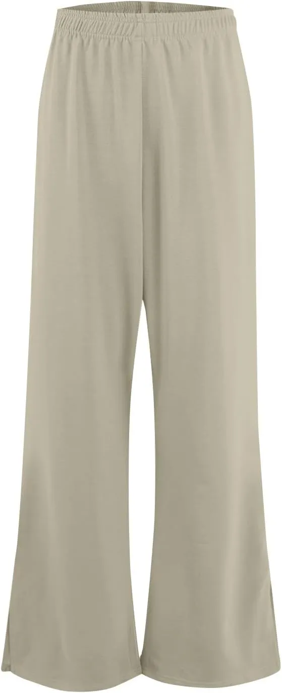 GOFULY Womens Pants Lightweight Straight Wide Leg High Waisted Casual Pants Elastic Waist Drawstring Trousers with Pockets