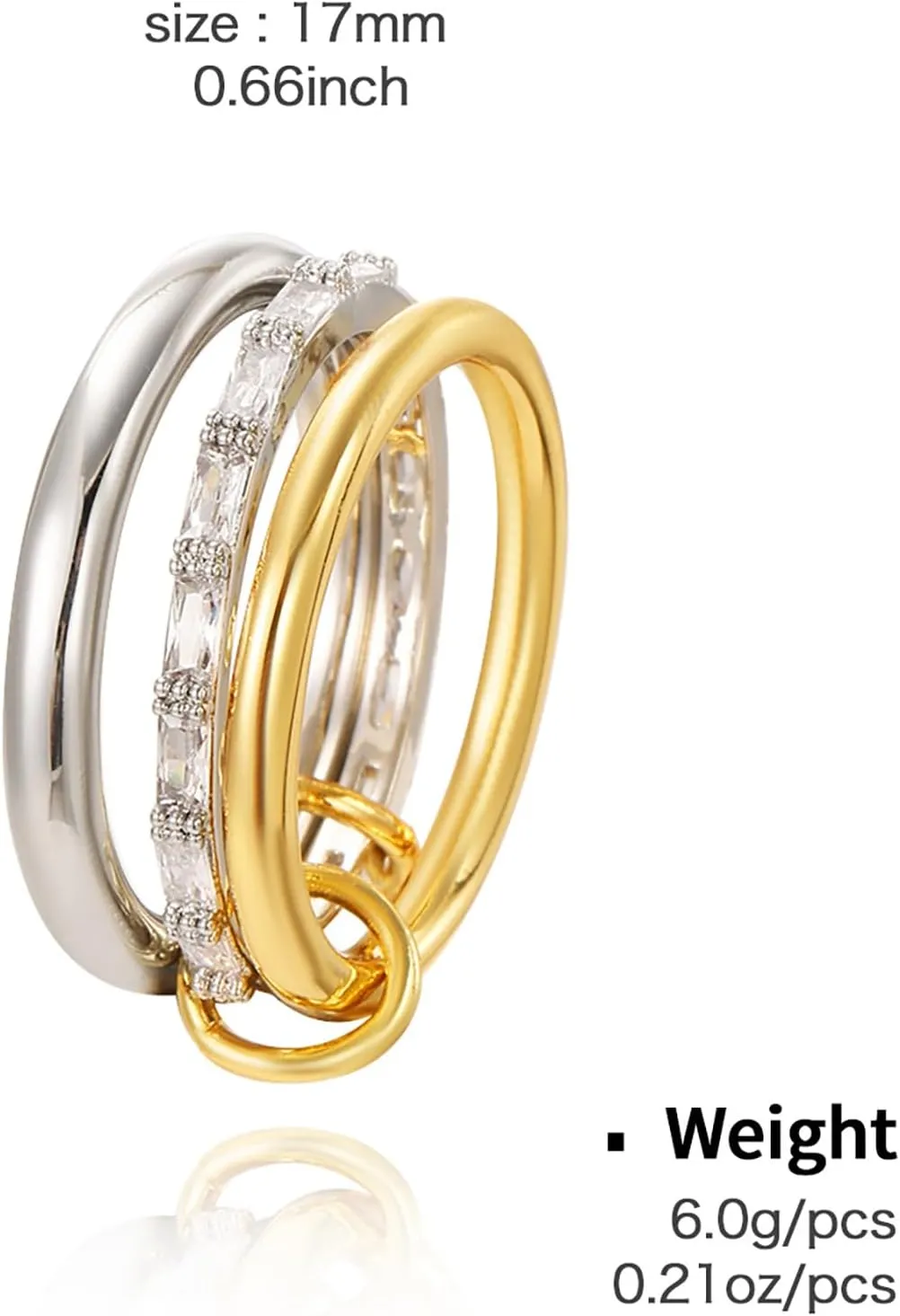 Gold Stackable Rings for Women, Non Tarnish 18k Gold Plated CZ Cubic Zirconia Stack Rings, Dainty Knuckle Rings Set, Stackable Womens Gold Rings for Daily Wear