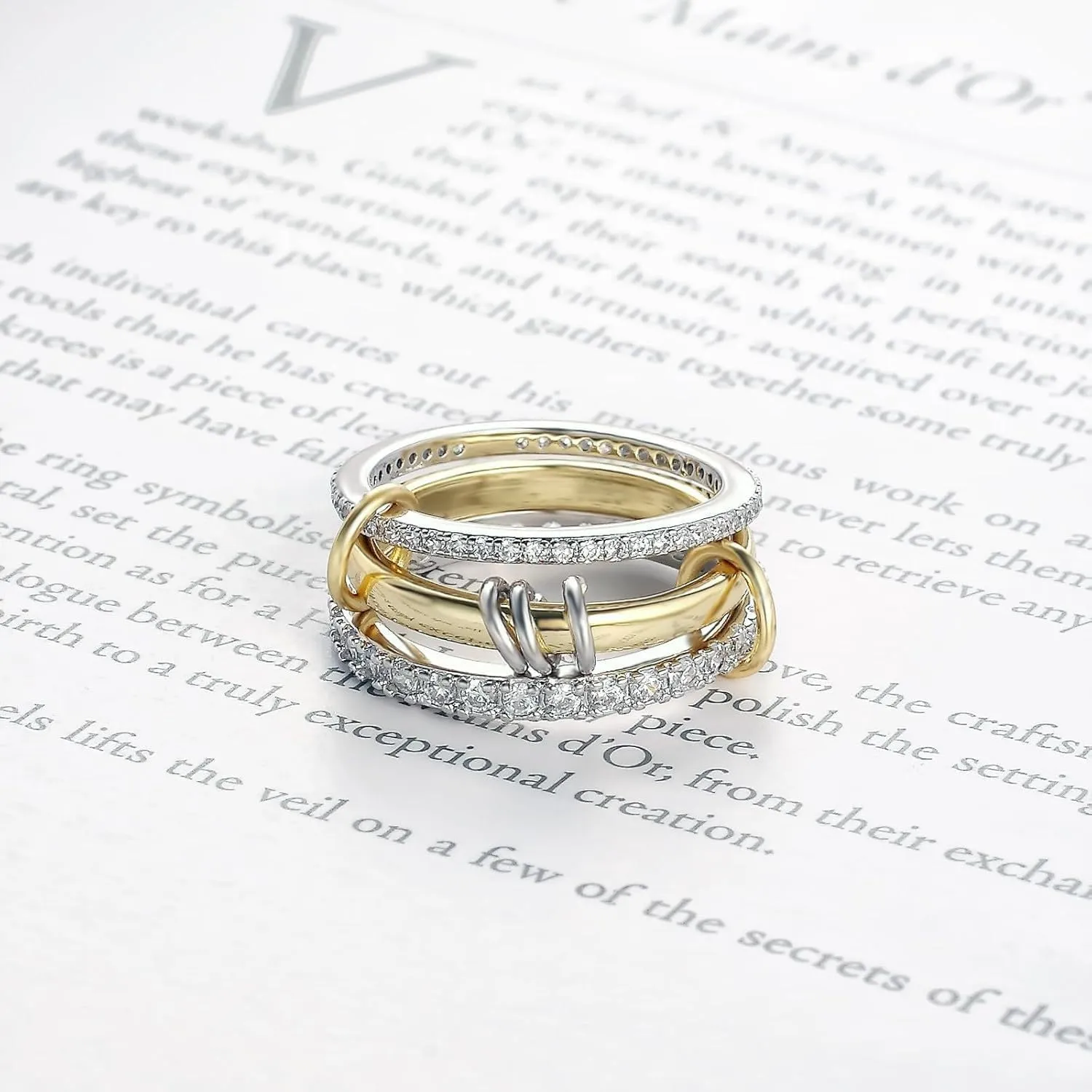 Gold Stackable Rings for Women, Non Tarnish 18k Gold Plated CZ Cubic Zirconia Stack Rings, Dainty Knuckle Rings Set, Stackable Womens Gold Rings for Daily Wear
