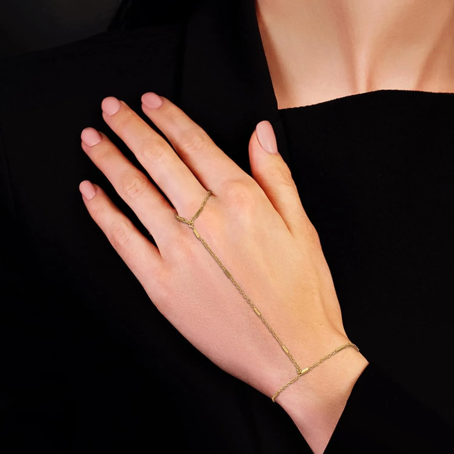 Hand Chain Gold Bracelets for Women Trendy Stuff Ring Bracelet Hand Chain Dainty Chain Bracelet Hand Jewelry Gifts