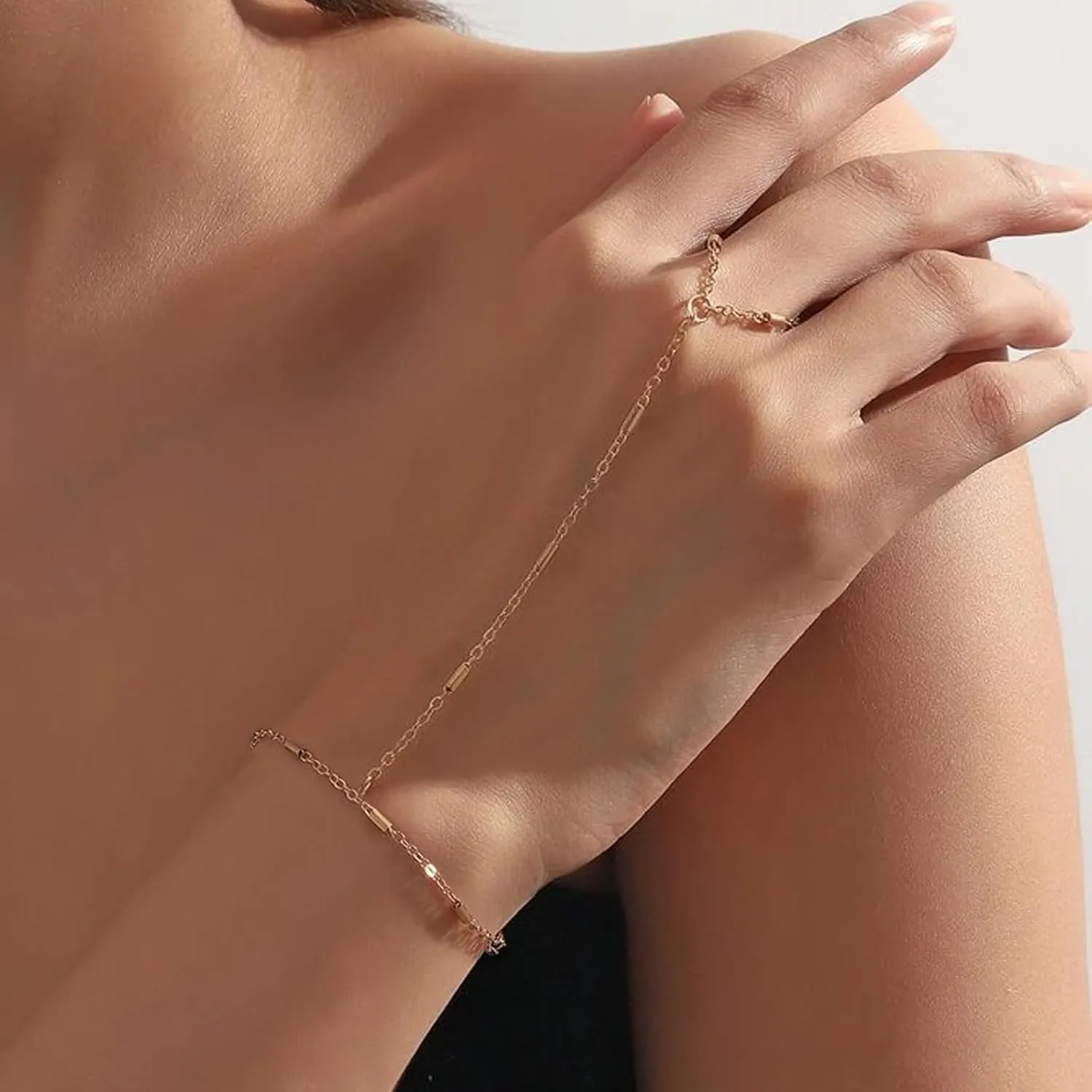 Hand Chain Gold Bracelets for Women Trendy Stuff Ring Bracelet Hand Chain Dainty Chain Bracelet Hand Jewelry Gifts