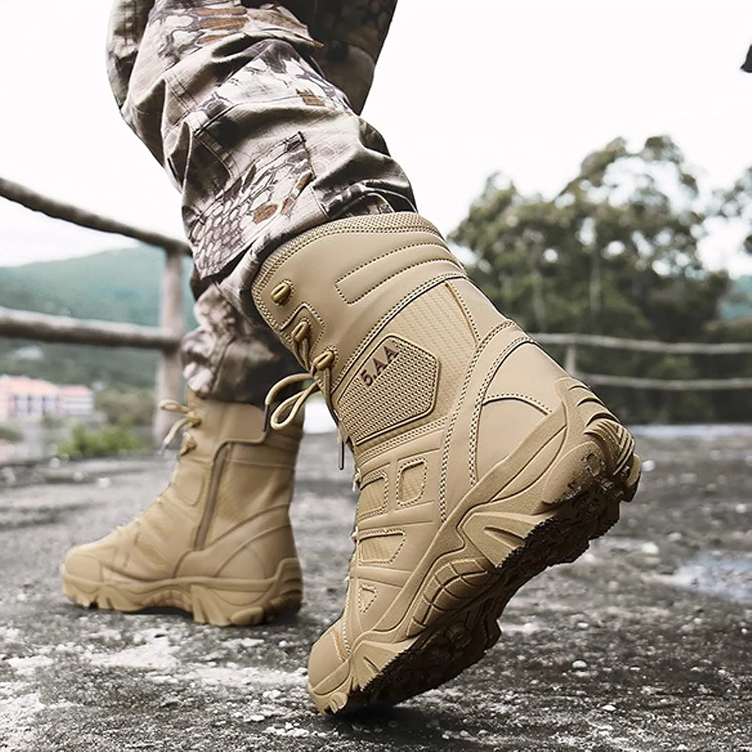 hongrenamz Mens Walking Boots Waterproof Trekking Shoes Mens Hiking Shoes Non-Slip Outdoor Climbing Hiking Shoes