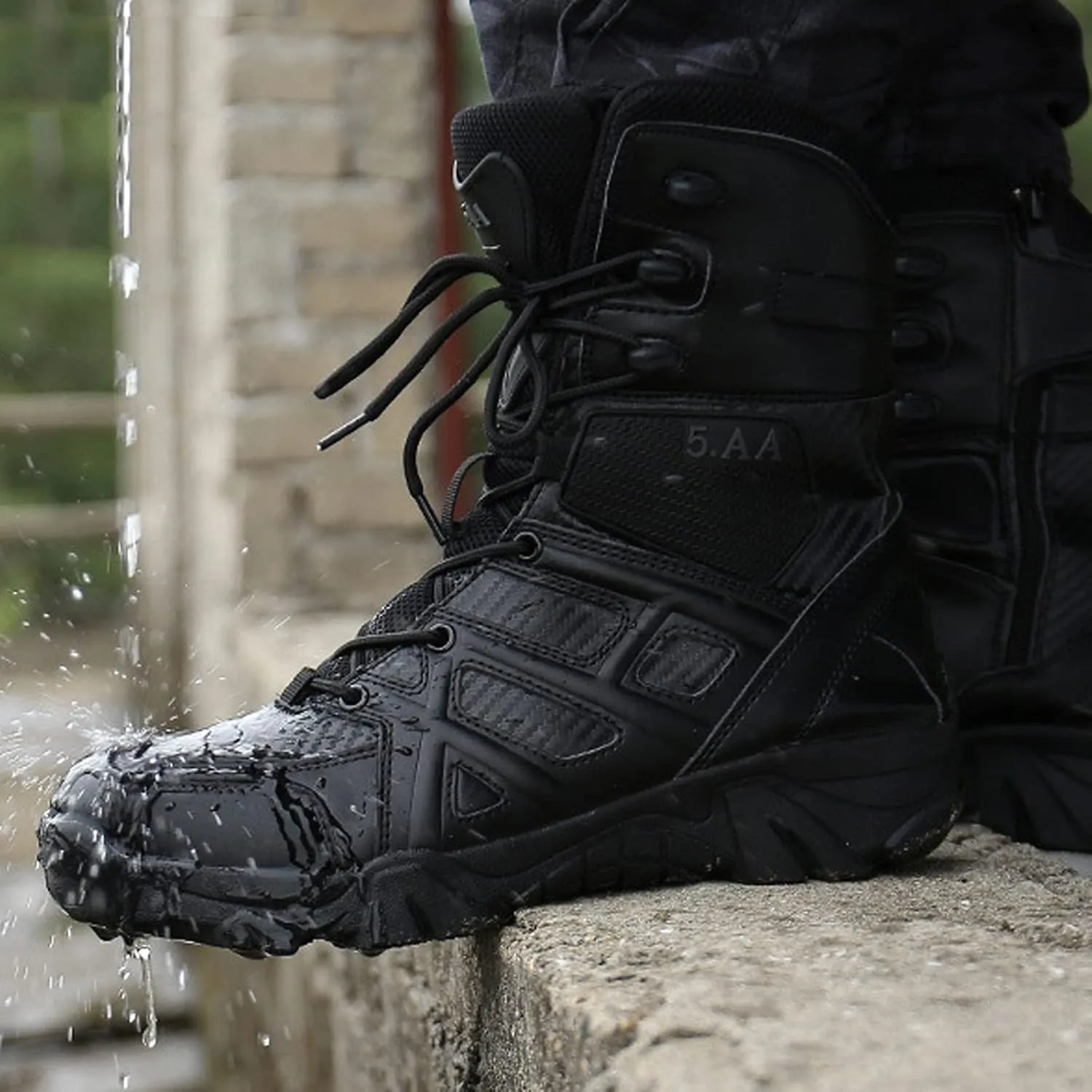 hongrenamz Mens Walking Boots Waterproof Trekking Shoes Mens Hiking Shoes Non-Slip Outdoor Climbing Hiking Shoes