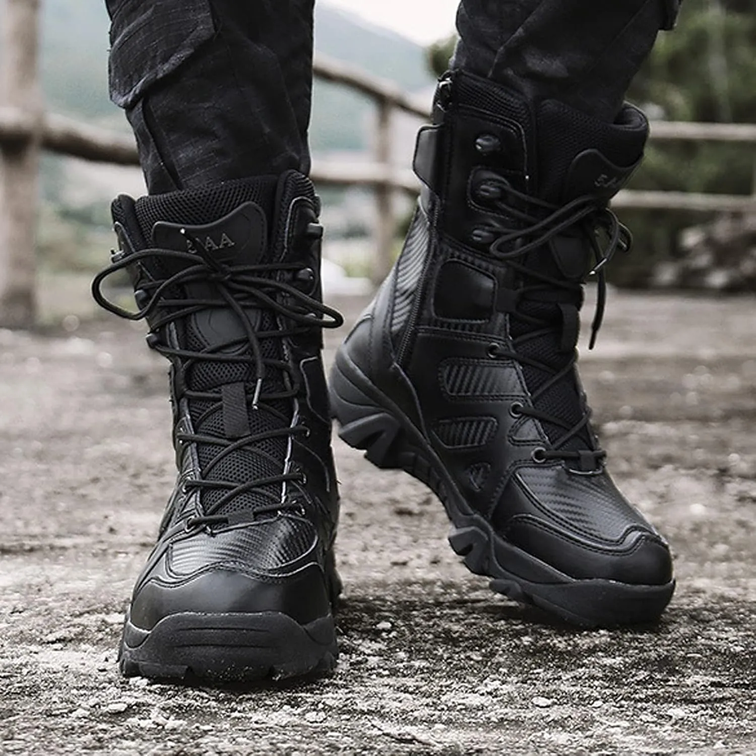 hongrenamz Mens Walking Boots Waterproof Trekking Shoes Mens Hiking Shoes Non-Slip Outdoor Climbing Hiking Shoes