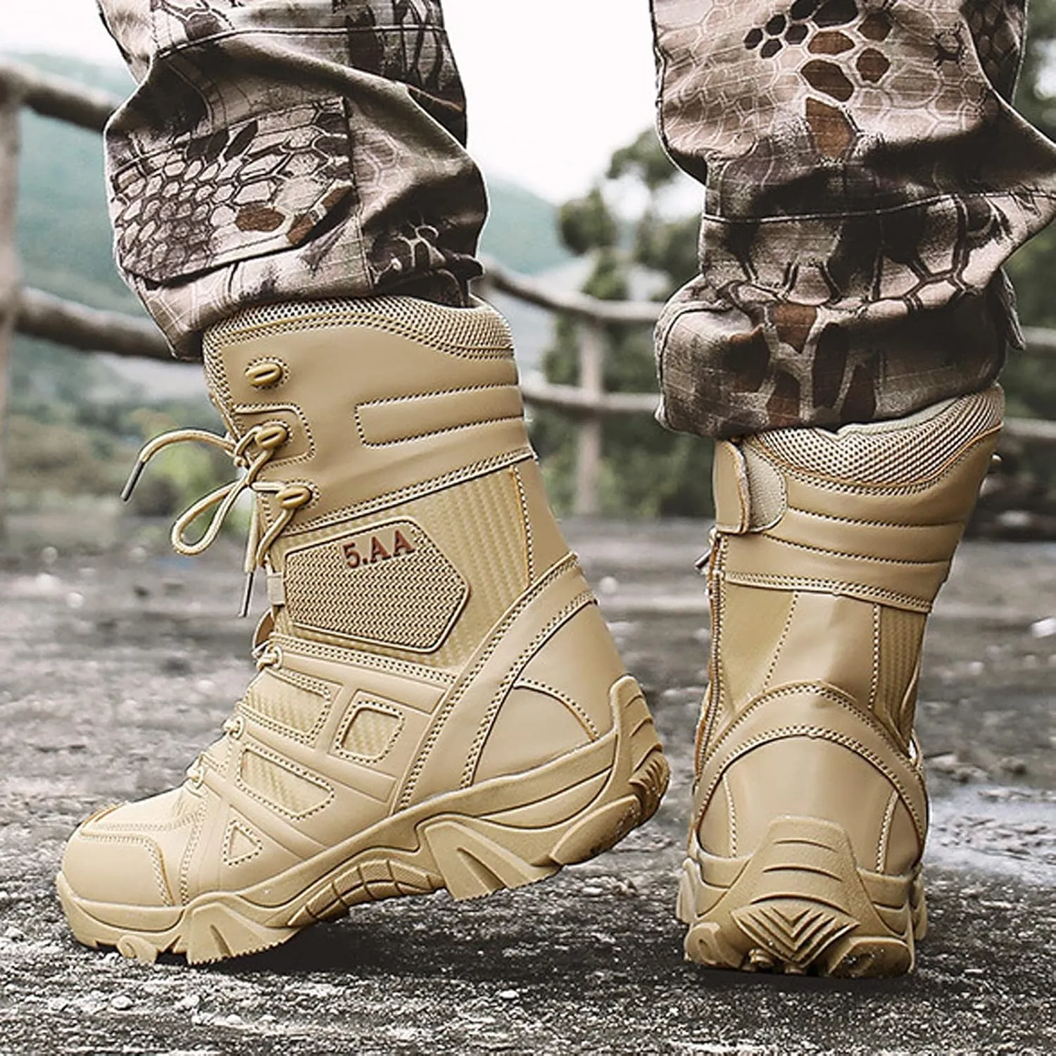 hongrenamz Mens Walking Boots Waterproof Trekking Shoes Mens Hiking Shoes Non-Slip Outdoor Climbing Hiking Shoes