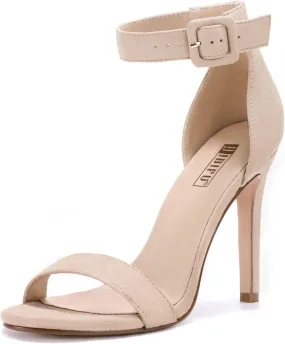 IDIFU Women's High Heels for Women Dressy Stiletto Heels Open Toe Heels Ankle Strap Heeled Sandals for Women on Wedding Party Homecoming