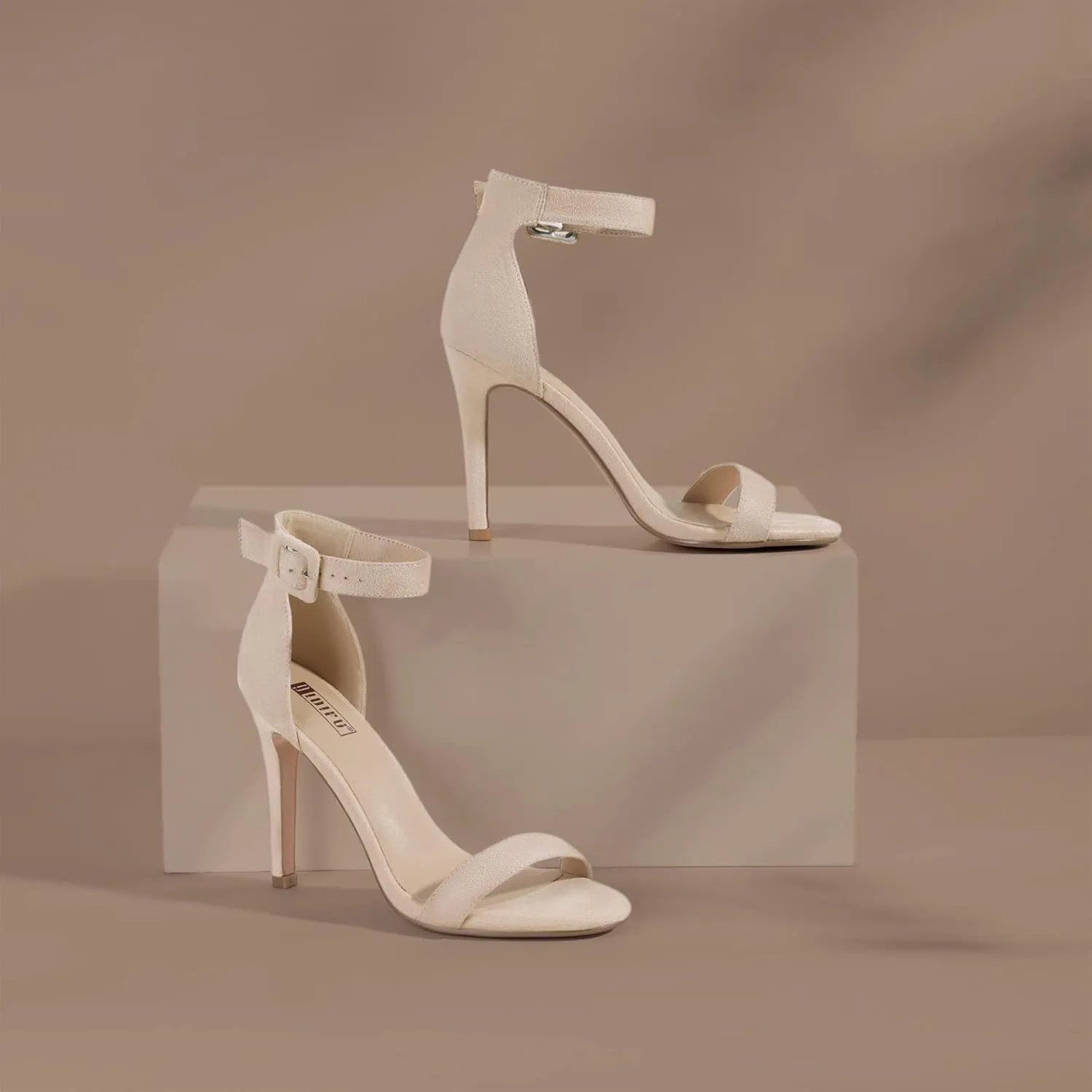 IDIFU Women's High Heels for Women Dressy Stiletto Heels Open Toe Heels Ankle Strap Heeled Sandals for Women on Wedding Party Homecoming