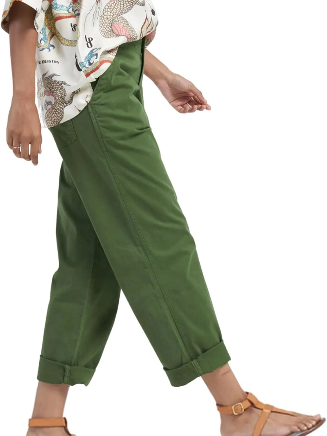 JOAU High Waisted Dress Pants for Women Business Casual Tapered Pants Loose Fit Lightweight Comfy Work Trousers with Pockets