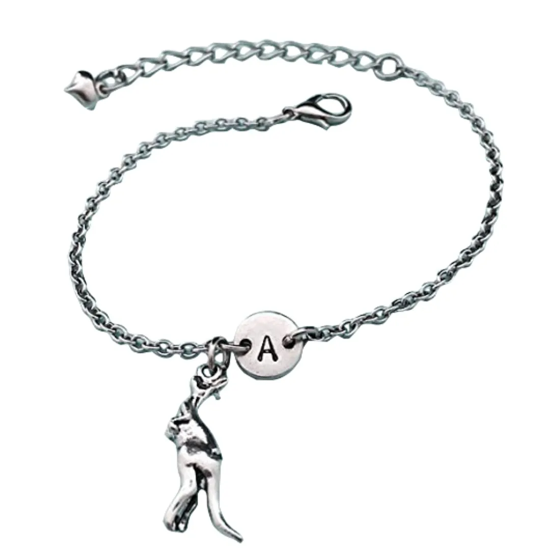 Kangaroo charm bracelet, kangaroo charm, adjustable bracelet, animal, personalized bracelet, initial bracelet, monogram