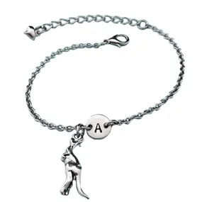 Kangaroo charm bracelet, kangaroo charm, adjustable bracelet, animal, personalized bracelet, initial bracelet, monogram