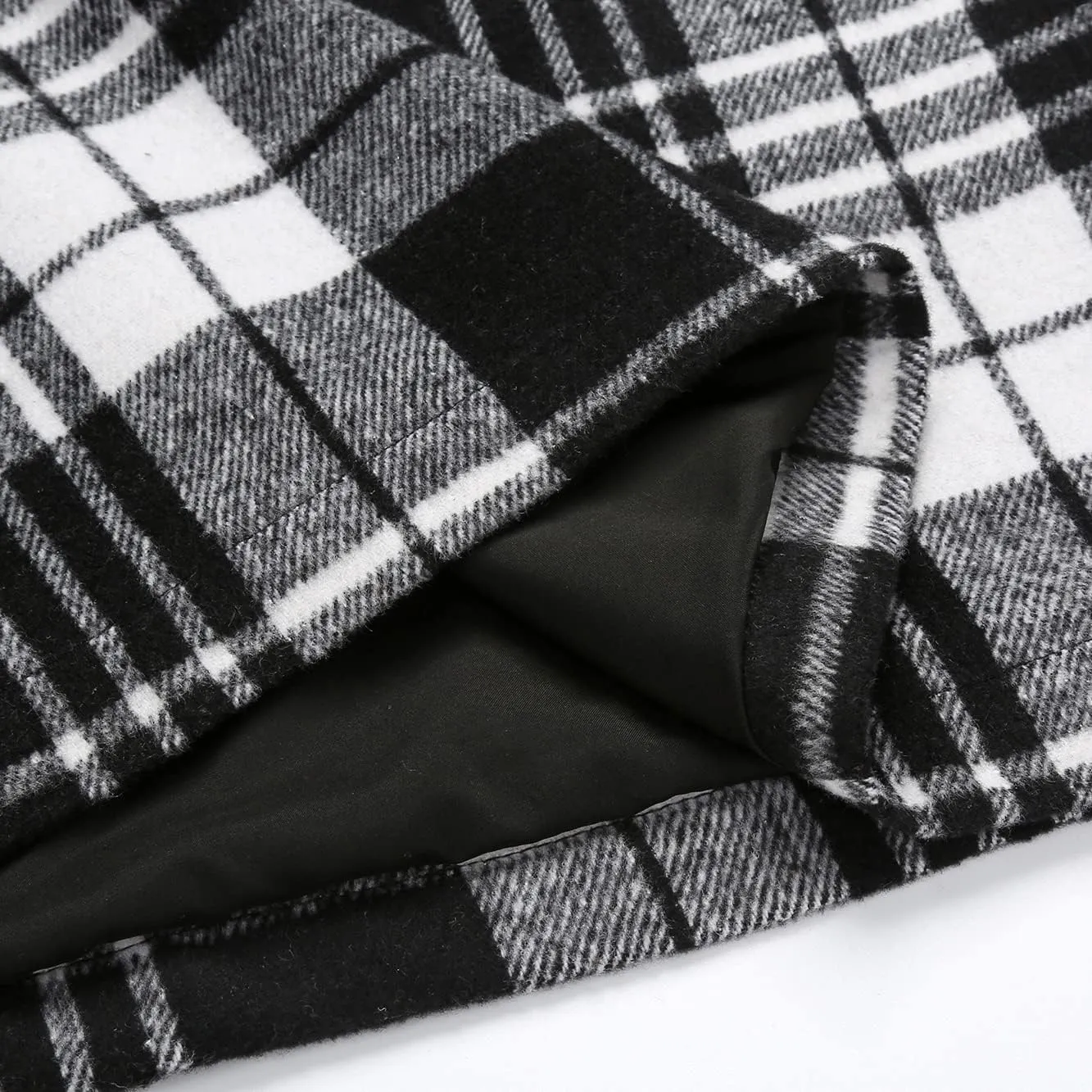 Kinghua Womens Wool Plaid Mini Skirt Fall Winter High Waisted Bodycon Pencil Skirt