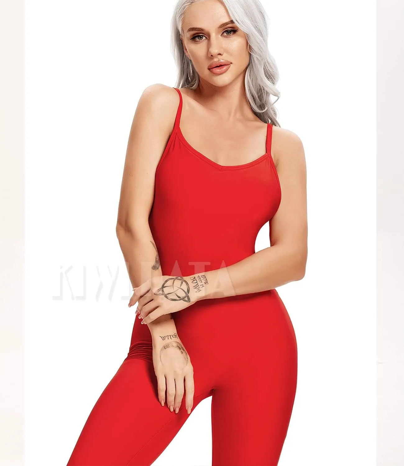 KIWI RATA Womens Sexy Bodycon Backless Jumpsuit Workout One-Piece Cacual Sculpted Bodysuit Sport Romper
