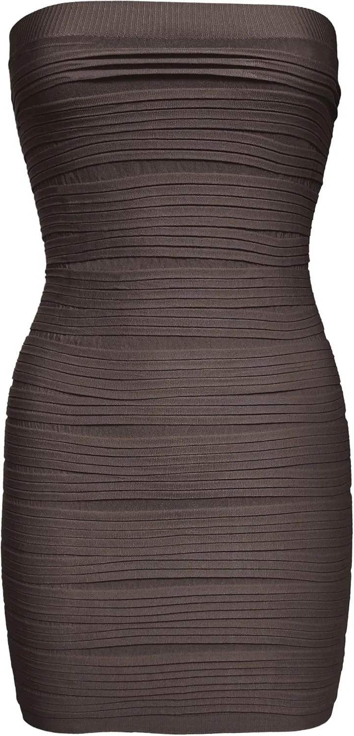 KMystic Strapless Tube Dress and Pencil Midi Bodycon Skirt in One