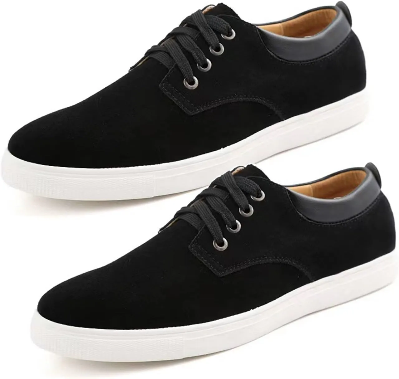 KtEli Men's Sneakers Lace-Up Lightweight Casual Walking ShoesMens Canvas Shoes Classic Men's Canvas Sneakers Low Top ShoesLace up Comfortable Skate Casual Shoes (Color : Black, Size : 46)