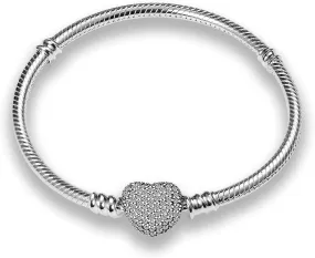 KUNSIR Snake Chain Charm Bracelets for Charm 925 sterling silver Jewelry Bracelet Fits Any Charm Gift for Women