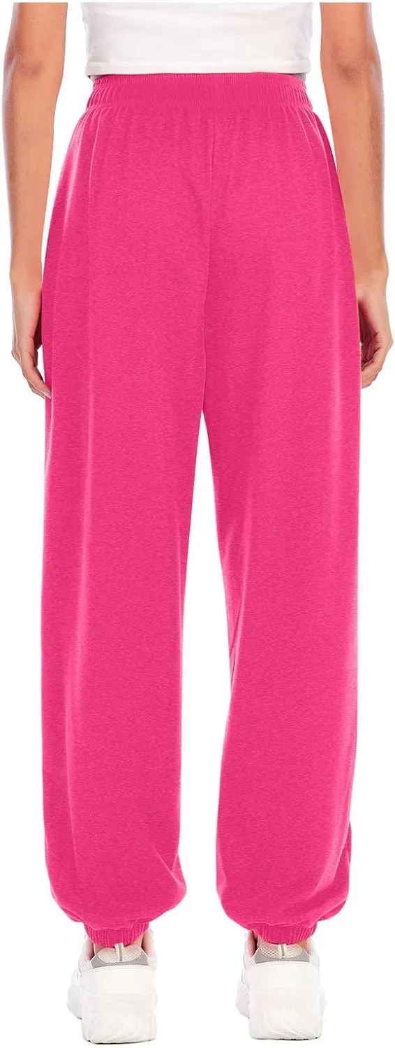 Ladies Stretch Plain Pants Womens Casual Trousers High Waist Lounge Sweatpants Solid Color Bootcut Yoga Pants Gym