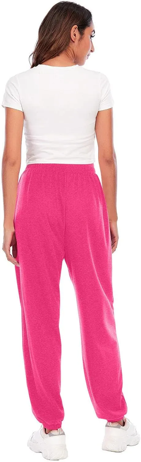 Ladies Stretch Plain Pants Womens Casual Trousers High Waist Lounge Sweatpants Solid Color Bootcut Yoga Pants Gym