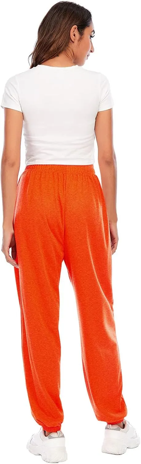 Ladies Stretch Plain Pants Womens Casual Trousers High Waist Lounge Sweatpants Solid Color Bootcut Yoga Pants Gym