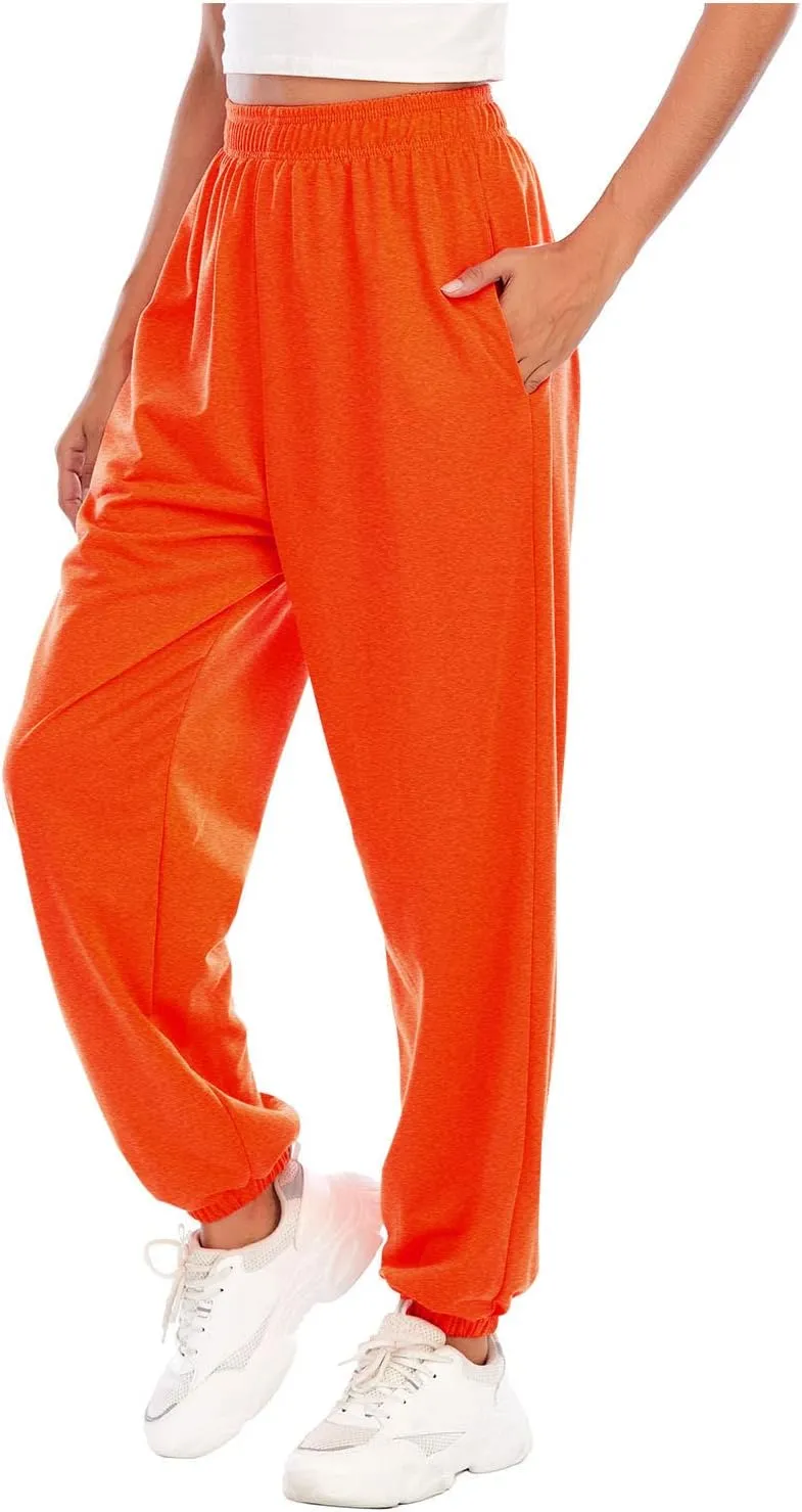 Ladies Stretch Plain Pants Womens Casual Trousers High Waist Lounge Sweatpants Solid Color Bootcut Yoga Pants Gym