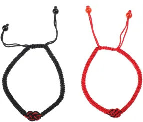 LIFKOME 2Pcs Concentric Knot Couples Wrist Chain Bracelet Handmade Braided Jewelry for Men Women Lightweight Wrist Decor with Durable Design Present for Lovers