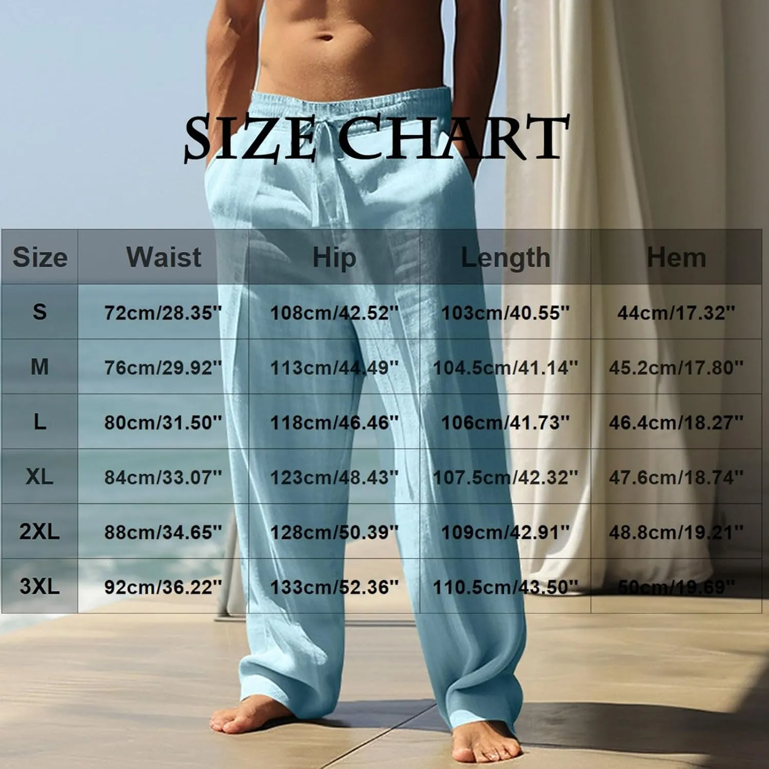 Lightweight Summer Beach Pant Striped Printed Pants Summer Yoga Beach Trousers Mens Linen Blend Pants Mens Hippie